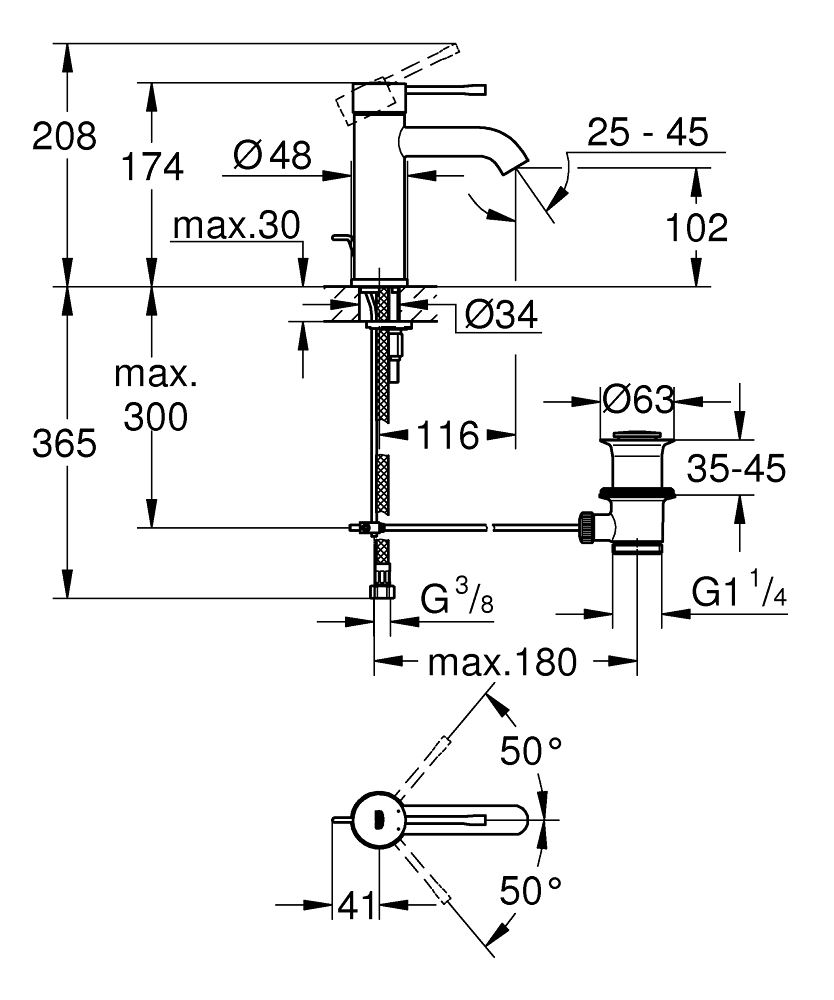 GROHE Essence 單槍面盆龍頭 冷冽金