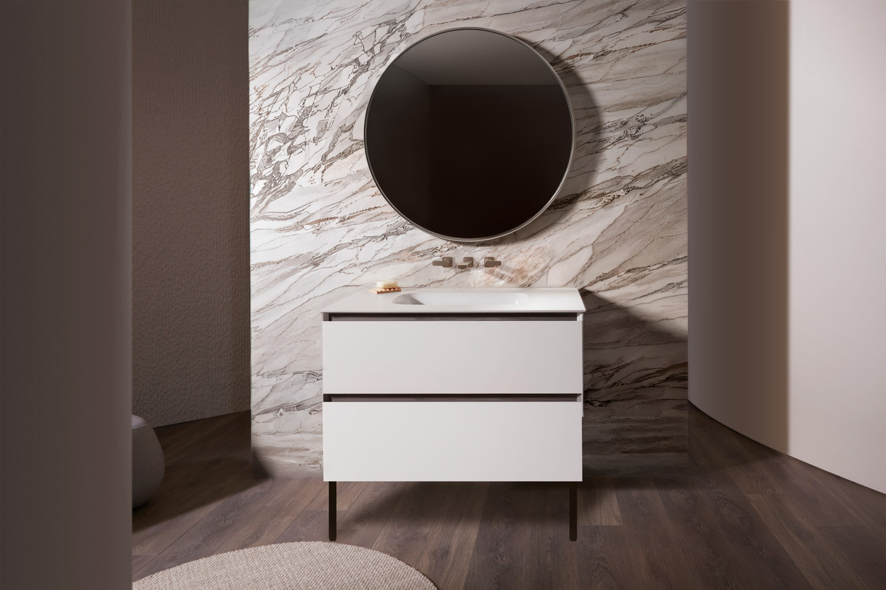 Kohler Orgalign 800mm 一體盆浴室收納櫃組 白 (面盆+浴櫃+櫃腳)