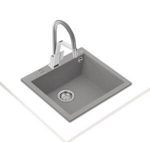 【格蘭登】德國 TEKA FORSQUARE 5040 TGA 花崗岩水槽 50cm 上嵌／下嵌 灰 限量促銷