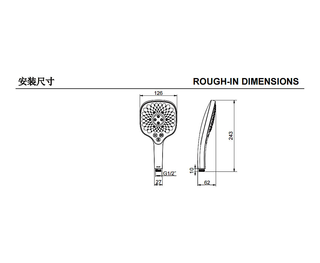 Kohler Rain Duet WaterMind 多功能手持花灑 方形 鍍鉻