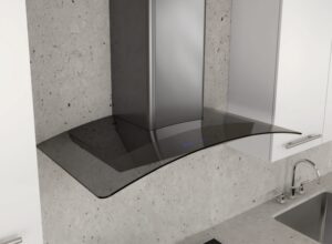 【格蘭登】太平洋 PACIFIC 壁掛式 黑曜弧型玻璃排油煙機 PRV-M90BBSGG