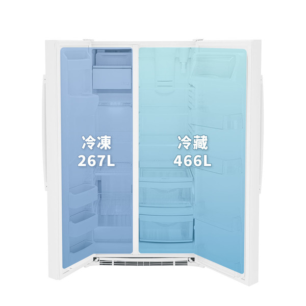 GE 美式雙門對開冰箱 733L 大容量 濾水系統 白色