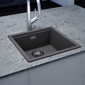 【格蘭登】德國 Hafele Schock Lathi N100 Cristalite 花崗岩水槽 上嵌／下嵌 40cm 深灰