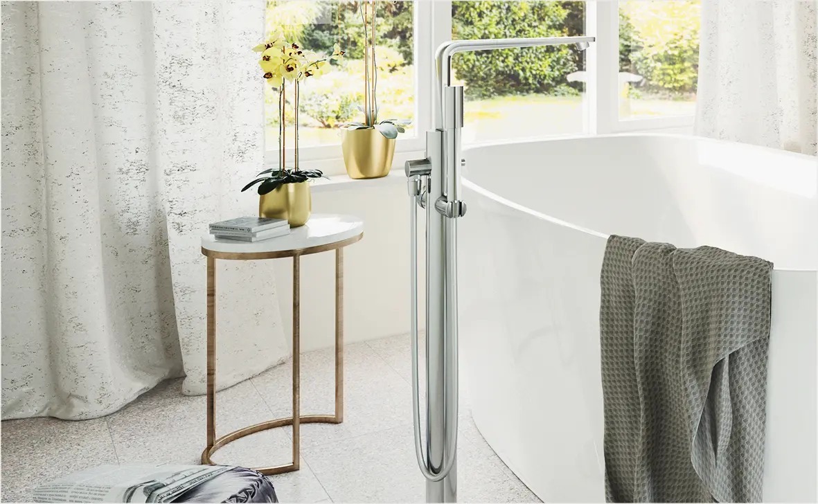 GROHE Lineare 立式浴缸龍頭組 鉻色 23792001