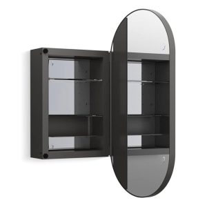 【格蘭登】美國 KOHLER Verdera 橢圓形鏡櫃 霧黑 K-35573-BLL